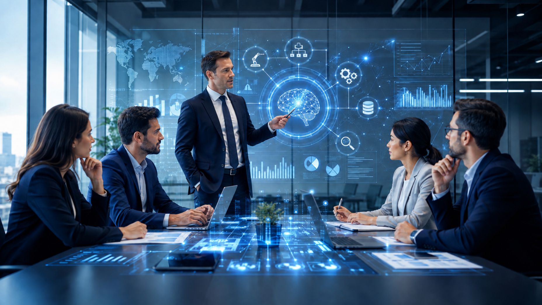 Visualización tecnológica de datos y sistemas conectados